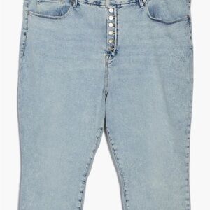 Good American Plus Size Light Blue High Rise Jeans